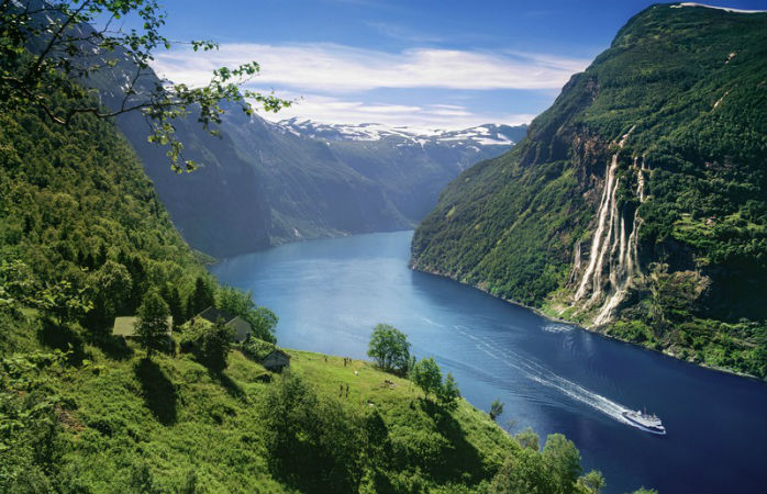 Geirangerfjorden I Norge