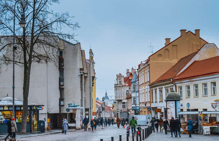 Vilnius med sine sjarmerende brosteinsgater