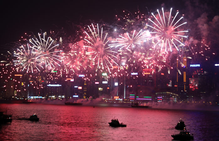 Hongkong er en drøm for fyrverkerifrelste. På nyttårsaften kan du vente deg litt av et show! 