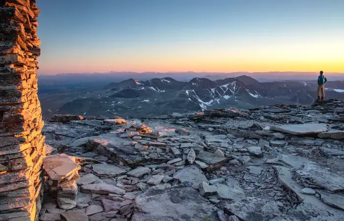 The view from Rondeslottet, the highest peak in Rondane national park, Norway.; Shutterstock ID 1186374304